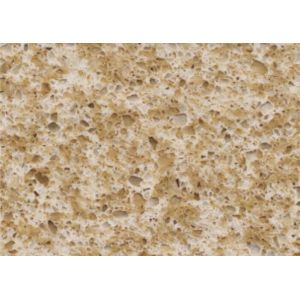 Yellow Veins Quartz Stone Countertops , Engineered Quartz Countertops High Hardness