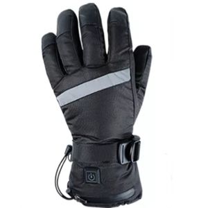Five Finger Battery Warming Gloves One Button Leather Material
