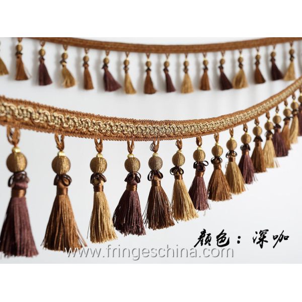 Handmade fashionable chain beads lace tassels fringes for curtain/sofa/pillow/stage decoration