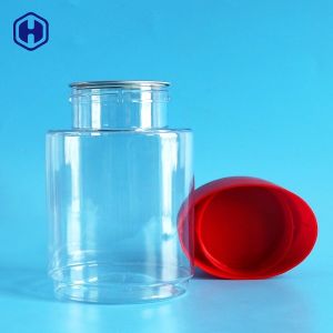 Empty Red Lid Oval 716ML 24OZ Clear Plastic Cans