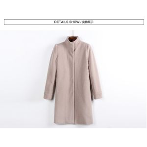 fashion high collar ladies elegant pure cashmere coat