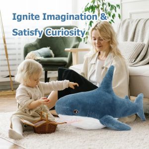 MorisMos 40-Inch Unisex Giant Shark Soft Plush Toy Custom Stuffed Cotton Hugging