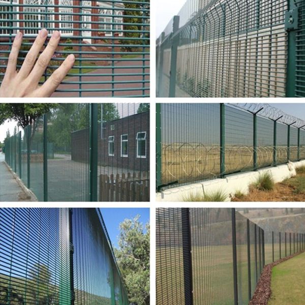 358 high security wire fence 12.7mm x 76.20mm diameter 3.00mm/4.00mm powder coated RAL 9001