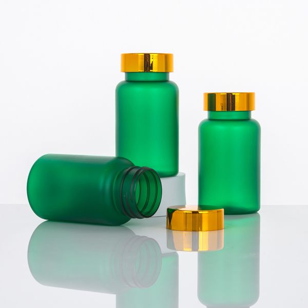 Provide PET Pharmaceutical Green Pill Tablet Packaging Bottle Container for Clear Frosted Plastic Vitamin Capsule Bottle