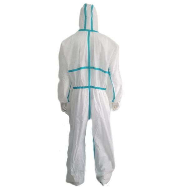 Type5/6 Disposable Protective Isolation SMS Nonwoven Coverall with Heat Taped Seam