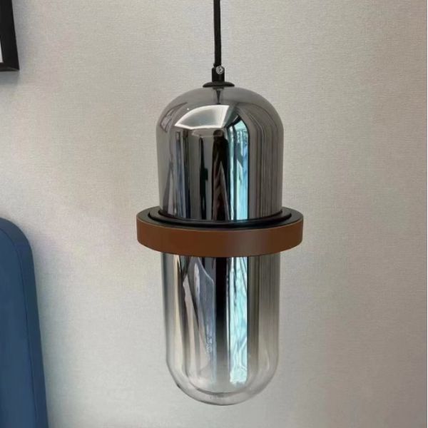 Light luxury simple smoke gray bedside glass small chandelier designer model room cafe leather restaurant chandelier