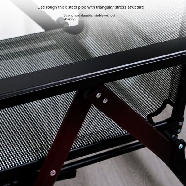 Outdoor Indoor Foot Pedal Mesh Fabric Pvc Chair Folding Sleeping Lounge Chair for Beach