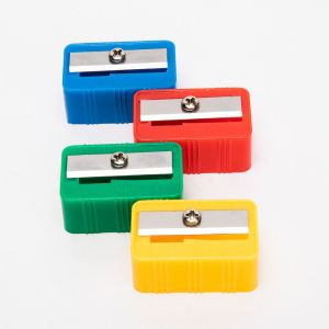 PS Basic 8mm Plastic Rectangle Pencil Sharpener Mn Steel