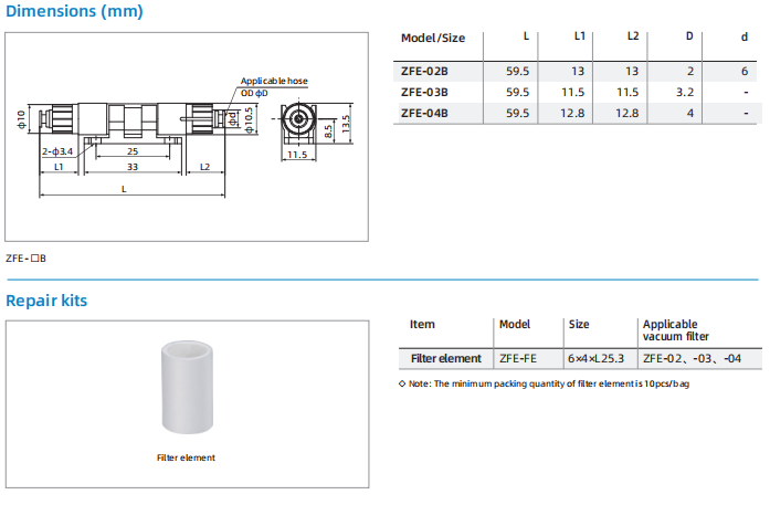 ZFE Series Small Vacuum Filter