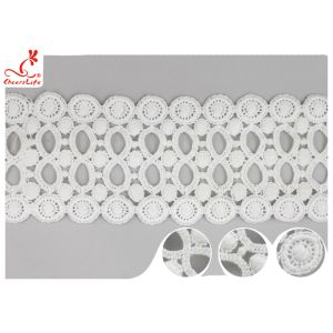 Fancy Water Soluble Lace Trim 9CM With Polyester / Lace Ribbon Trim