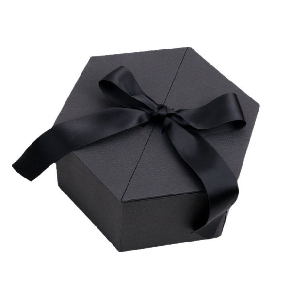 Buy Hexagonal Shaped Art Paper Ribbon Rigid Packaging Box Style Ideal Packaging Choice For Goods at wholesale prices
