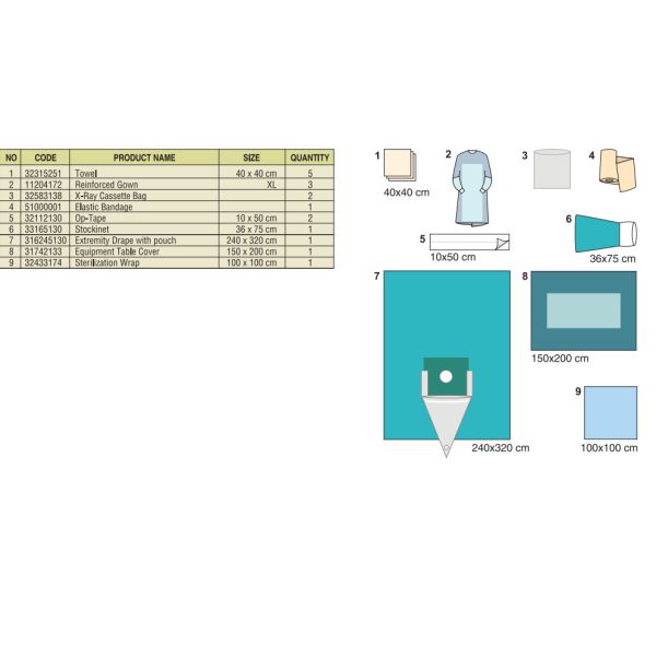 Buy OEM Knee Arthroscopy Drape SMS Disposable Surgical Drapes at wholesale prices