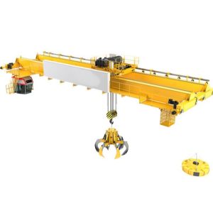 China QP Model Two Purpose Double Girder Overhead Crane With Grab And Magnet on sale