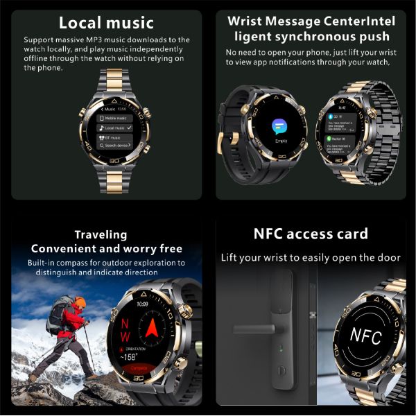 S30 MAX 1.62Inch BT Call Outdoor Smart Watch Amoled Display Compass NFC For Men