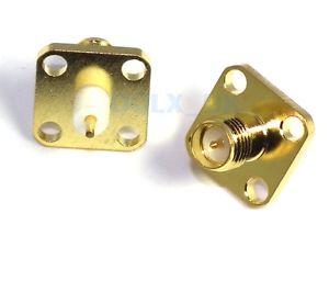 Brass SMA RF Connector Male 4 Hole Panel Mount Flange RF Antenna Connector Adapter