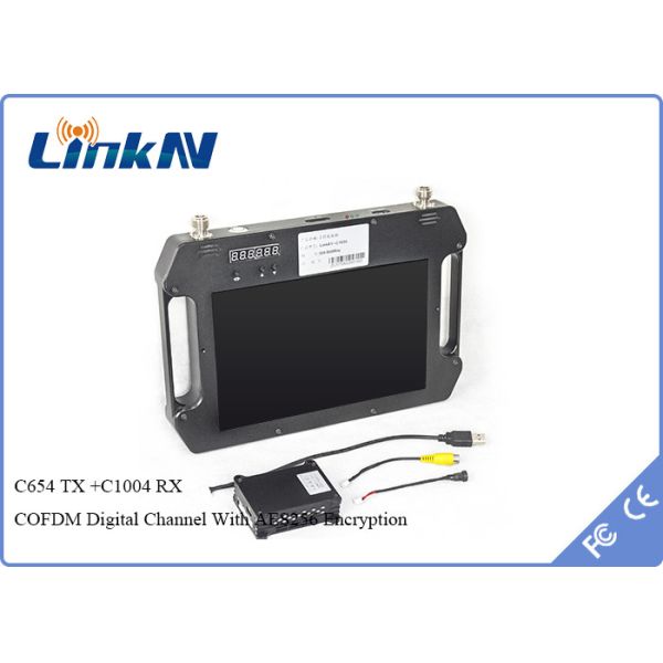 Buy UAV Drone Handheld Video Receiver COFDM QPSK AES256 Encryption FHD CVBS H.264 with Display Battery Powered at wholesale prices