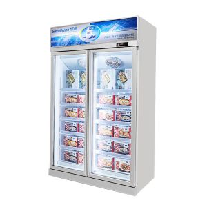 5 Adjustable Shelf R134 Vertical Display Freezer Commercial Upright Fridge