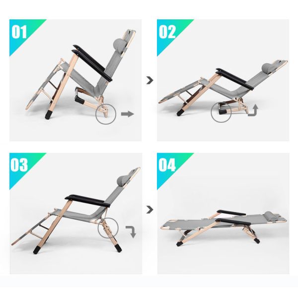 Modern Design Outdoor Foldable Chaise Lounge Chair for Patio Garden Beach and Pool