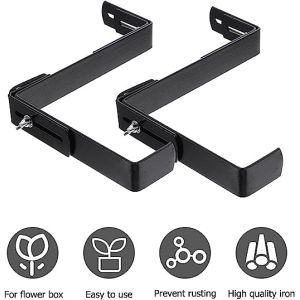 Adjustable Railing Hook for Balcony Window Planter Box Hanging Plant Stand White