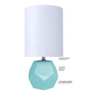 Modern Multi Sided Vases Ceramic Desk Lamp D10*21.5" Drum Shade