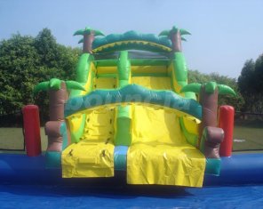 Durable Inflatable Water Park Slides With Big Pool For Beach Or Hotel