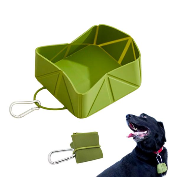 Buy Pet Silicone Folding Bowl Rectangular Travel Food Bowl Foldable Bowl at wholesale prices