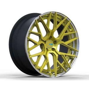 Quality Matt Black Gold Center 5x120 3 Piece Wheels for sale