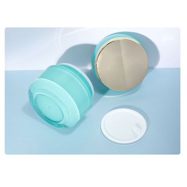 Collar Material Acrylic Double Wall Lotion Jar Round Cap Container for Face Cream and Eye Cream
