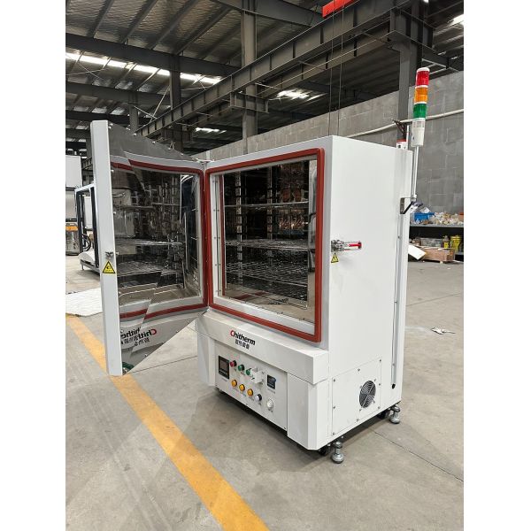 SZC-180 Hot Air Drying Oven side view showing chamber dimensions