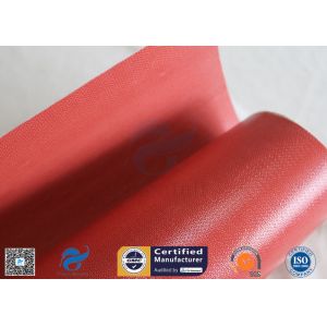 1000mm Wide 50m Long 40/40g Double - Sided Red Silicone Coated Fiberglass Fabric