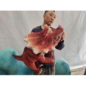 Hand Control Baby Animatronic Dinosaur Triceratops Puppet for Sale