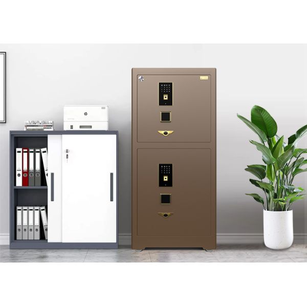 Fingerprint Lock Commercial Safe Box 3D Stereo Soft-Roll Leather Adjustable Shelves