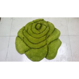 3D Rose Design Polyester Silk 2400G/SQM Shaggy Carpet Rug