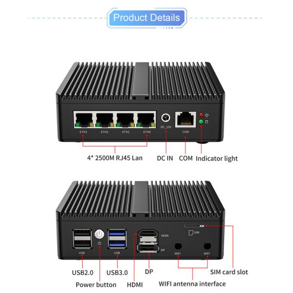 Industrial Fanless Mini pc N5105 portable computer Linux mini pc fanless