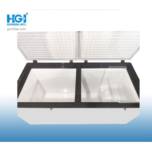 Commercial 486 Litre Deep Chest Freezer Double Door R134a Adjustable Temperature