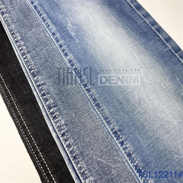 Buy 407gsm Indigo Black Jeans Fabric Heavy Weight Polyester Denim 12oz at wholesale prices