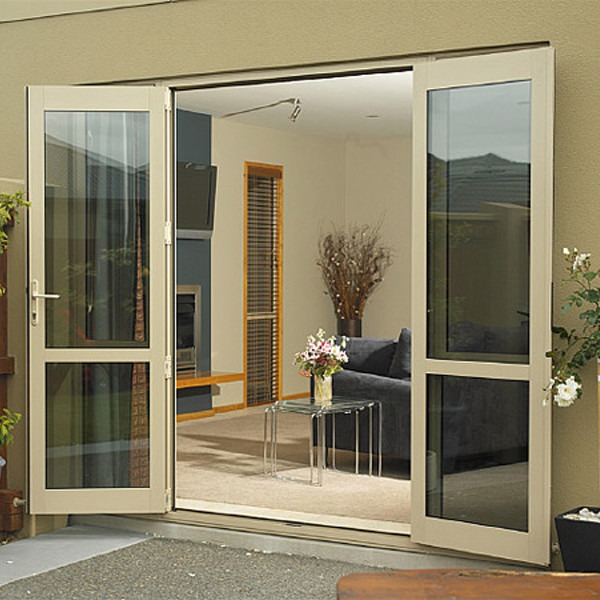 Buy Restaurant Double Hinged Aluminium Doors Fire Prevention at wholesale prices