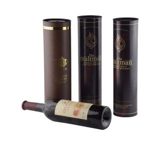 Matt Black Cardboard Wine Tube Multiusage Luxury Rigid ODM Available