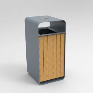 ISO14001 Approved Public 45L Wood Trash Container