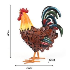 Europe Style Iron Chicken Model Garden Decoration