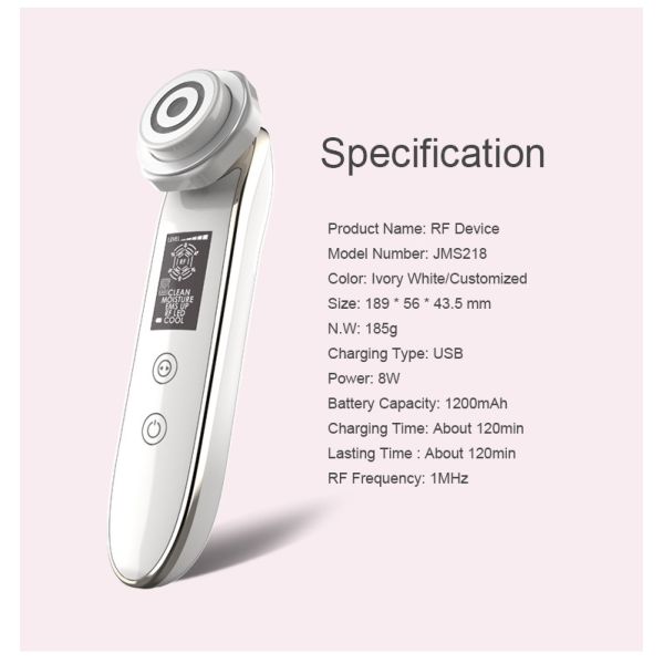 Ultrasound Iontophoresis Moisturizing 1MHz RF EMS LED Beauty Device