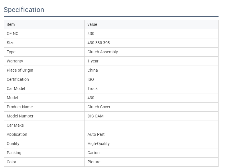 Valeo Spare Parts Pressure Plate Clutch 1861760034 160010R0090 8090 Purpose Replace/Repair