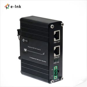 Industrial 95W PoE++ Injector 802.3bt 10G Ethernet 12-48V DC Input DIN Rail Mount