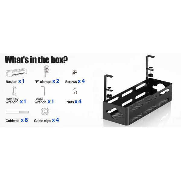 Customizable Under Desk Cable Management Tray Packing All Metal Cable Management Box