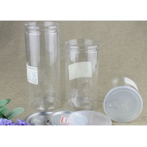Standard Clear Plastic Cylinder , Eco-friendly Aluminum Easy Open Jars