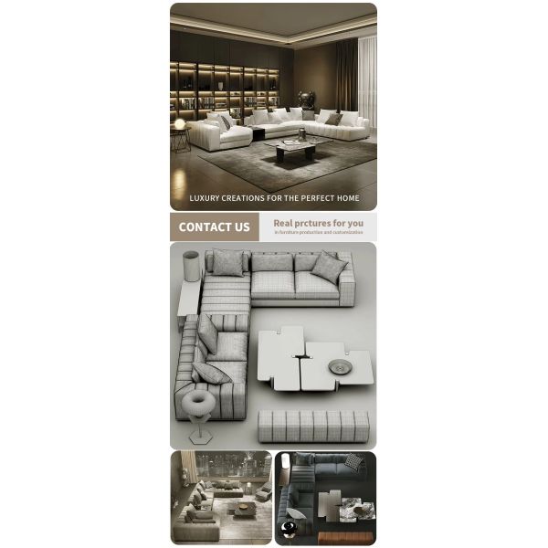 Mail Packing Modern L Shape Sectional Couch Set Luxury Italian Design Living Room Sofa Sectional Furniture
