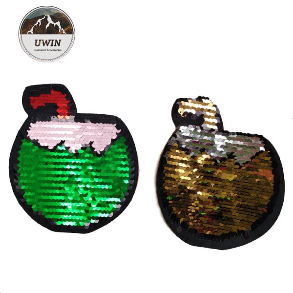 Summer Fuirt Flip Sequin Patch Washable Sew / Iron Backing For Kids Clothing