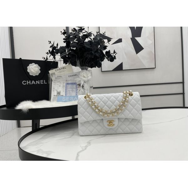 Ball Caviar Womens Chain Bag Calf Skin Inside Suede 25cm Length