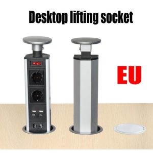 European Standard Motorized Pop Up Power Socket , USB Office Kitchen Hidden