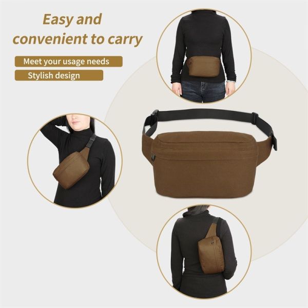 MTB Motorcycle Cross Body Waist Belt Bag For Women Sling Shoulder Hiking 8.5X2.5X4.5"